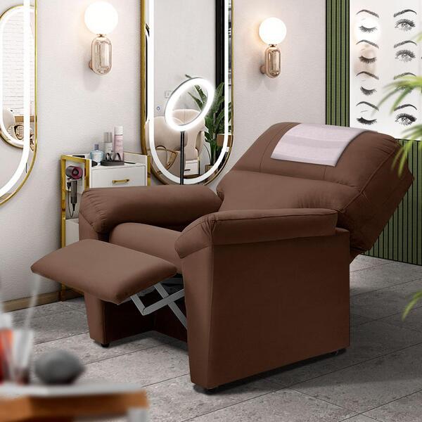 Poltrona Para Extensão De Cílios Suede Marrom Porto Shop Jm