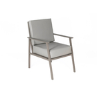 Poltrona para Jardim em Alumínio 86x70cm Com Braço Champagne Manuela Aquaplas