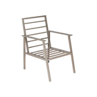 Poltrona para Jardim em Alumínio 86x70cm Com Braço Champagne Manuela Aquaplas