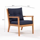 Poltrona Para Jardim Em Madeira Maciça Riade Stain Jatobá/azul