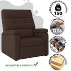 Poltrona Para Leitura Reclinável Chocolate Suede Kyros Shop Jm