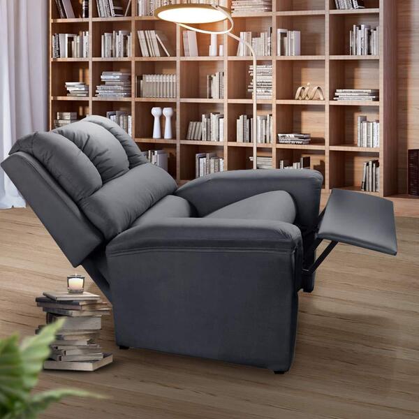 Poltrona Para Leitura Reclinável Sued Cinza Fendi Sion