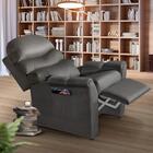 Poltrona Para Leitura Reclinável Suede Cinza Chad Shop Jm