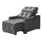 Poltrona Para Leitura Reclinável Suede Cinza Fox Shop Jm