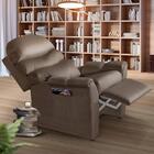 Poltrona Para Leitura Reclinável Suede Marrom Chad Shop Jm