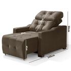 Poltrona Para Leitura Reclinável Suede Marrom Claro Fox Shop