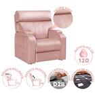 Poltrona Para Leitura Reclinável Suede Rose Diego Shop Jm