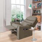 Poltrona Para Leitura Retrátil Bege Suede Ayla Art Estofados