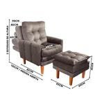 Poltrona Para Maquiagem Com Puff Veludo Bege Veneza Boutique