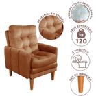 Poltrona Para Maquiagem Com Puff Veludo Laranja Alemanha Shop