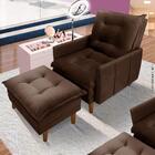 Poltrona Para Maquiagem Com Puff Veludo Marrom Alemanha Shop