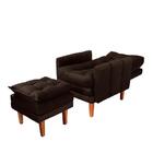 Poltrona Para Maquiagem Com Puff Veludo Marrom Alemanha Shop