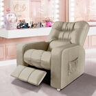 Poltrona Para Maquiagem Reclinável Corino Bege Azos Shop Jm