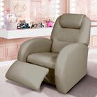 Poltrona Para Maquiagem Reclinável Corino Bege Celestial Shop