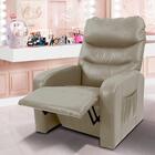 Poltrona Para Maquiagem Reclinável Corino Bege Patty Shop Jm