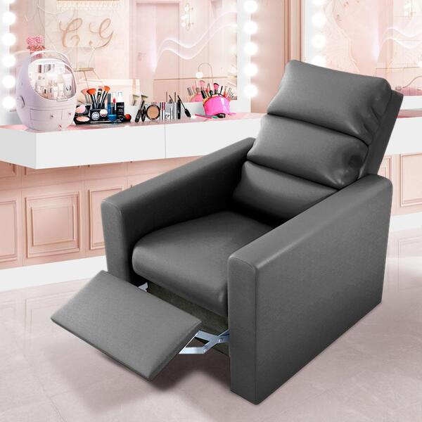 Poltrona Para Maquiagem Reclinável Corino Cinza Trend Shop Jm