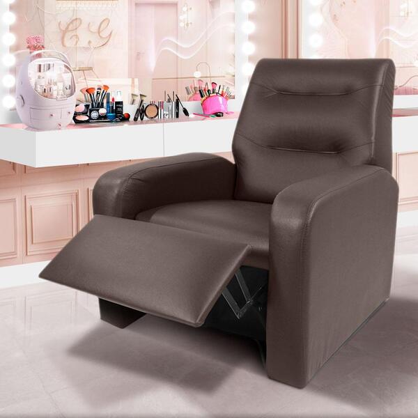Poltrona Para Maquiagem Reclinável Corino Marrom Clarity Shop