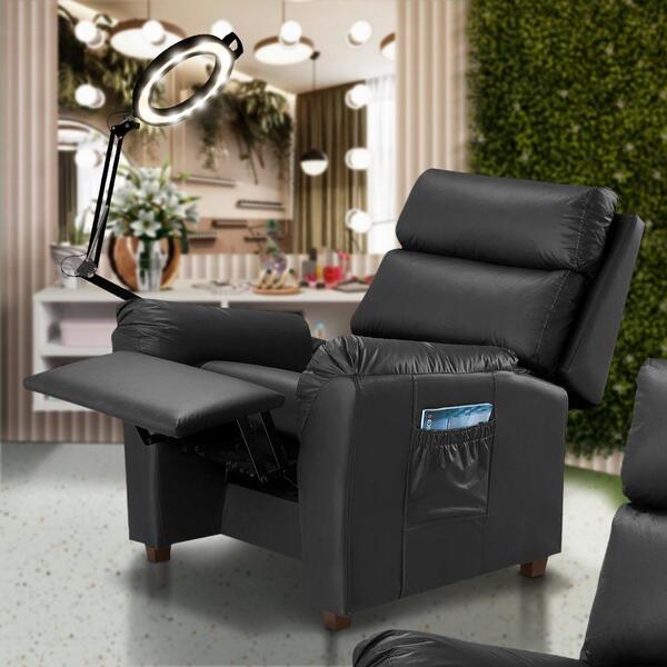 Poltrona Para Maquiagem Reclinável Corino Preto Dominique Sho