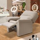 Poltrona Para Maquiagem Reclinável Sued Palha Durham Shop Jm