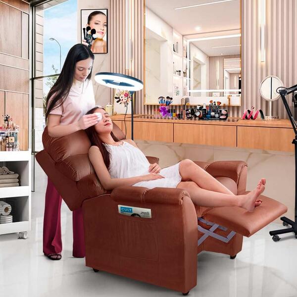 Poltrona Para Maquiagem Reclinável Suede Cobre Gabriella Shop