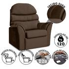 Poltrona Para Maquiagem Reclinável Suede Marrom Bony Shop Jm