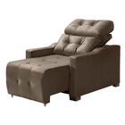 Poltrona Para Maquiagem Reclinável Suede Marrom Claro Lima Sh