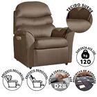 Poltrona Para Maquiagem Reclinável Suede Marrom Gabriella Sho