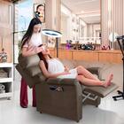 Poltrona Para Maquiagem Reclinável Suede Marrom Gabriella Sho