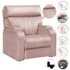 Poltrona Para Maquiagem Reclinável Suede Rose Valencia Luapa