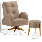 Poltrona Para Quarto De Bebê Helena Com Puff Tec. 615 Marrom