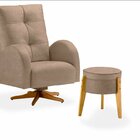 Poltrona Para Quarto De Bebê Helena Com Puff Tec. 615 Marrom