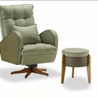 Poltrona Para Quarto De Bebê Jade Com Puff Tec. 410 Verde