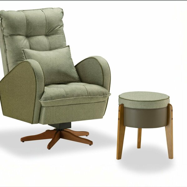 Poltrona Para Quarto De Bebê Jade Com Puff Tec. 410 Verde