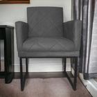 Poltrona Para Recepção Decorativa Klara Base Preta Suede - Es