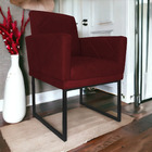 Poltrona Para Recepção Decorativa Klara Base Preta Suede - Es