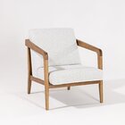 Poltrona Para Sala 79cm X 78cm X 70cm Verniz Avelã/corda Rami