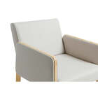 Poltrona Para Sala Arpoador - Natural E Tecido Bege - Meu Móv