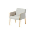 Poltrona Para Sala Arpoador - Natural E Tecido Bege - Meu Móv