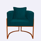 Poltrona Para Sala Base De Metal Bronze Reforçada Liz Veludo