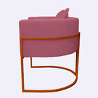 Poltrona Para Sala Base De Metal Bronze Reforçada Liz Veludo