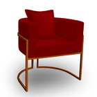 Poltrona Para Sala Base De Metal Bronze Reforçada Liz Veludo