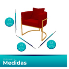 Poltrona Para Sala Base De Metal Dourada Reforçada Liz Veludo