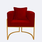 Poltrona Para Sala Base De Metal Dourada Reforçada Liz Veludo