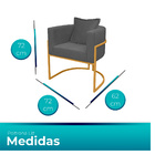 Poltrona Para Sala Base De Metal Dourada Reforçada Liz Veludo