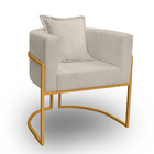 Poltrona Para Sala Base De Metal Dourada Reforçada Liz Veludo