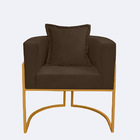 Poltrona Para Sala Base De Metal Dourada Reforçada Liz Veludo