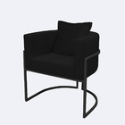 Poltrona Para Sala Base De Metal Preto Reforçada Liz Veludo -