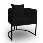 Poltrona Para Sala Base De Metal Preto Reforçada Liz Veludo -