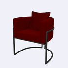 Poltrona Para Sala Base De Metal Preto Reforçada Liz Veludo -