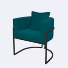 Poltrona Para Sala Base De Metal Preto Reforçada Liz Veludo -